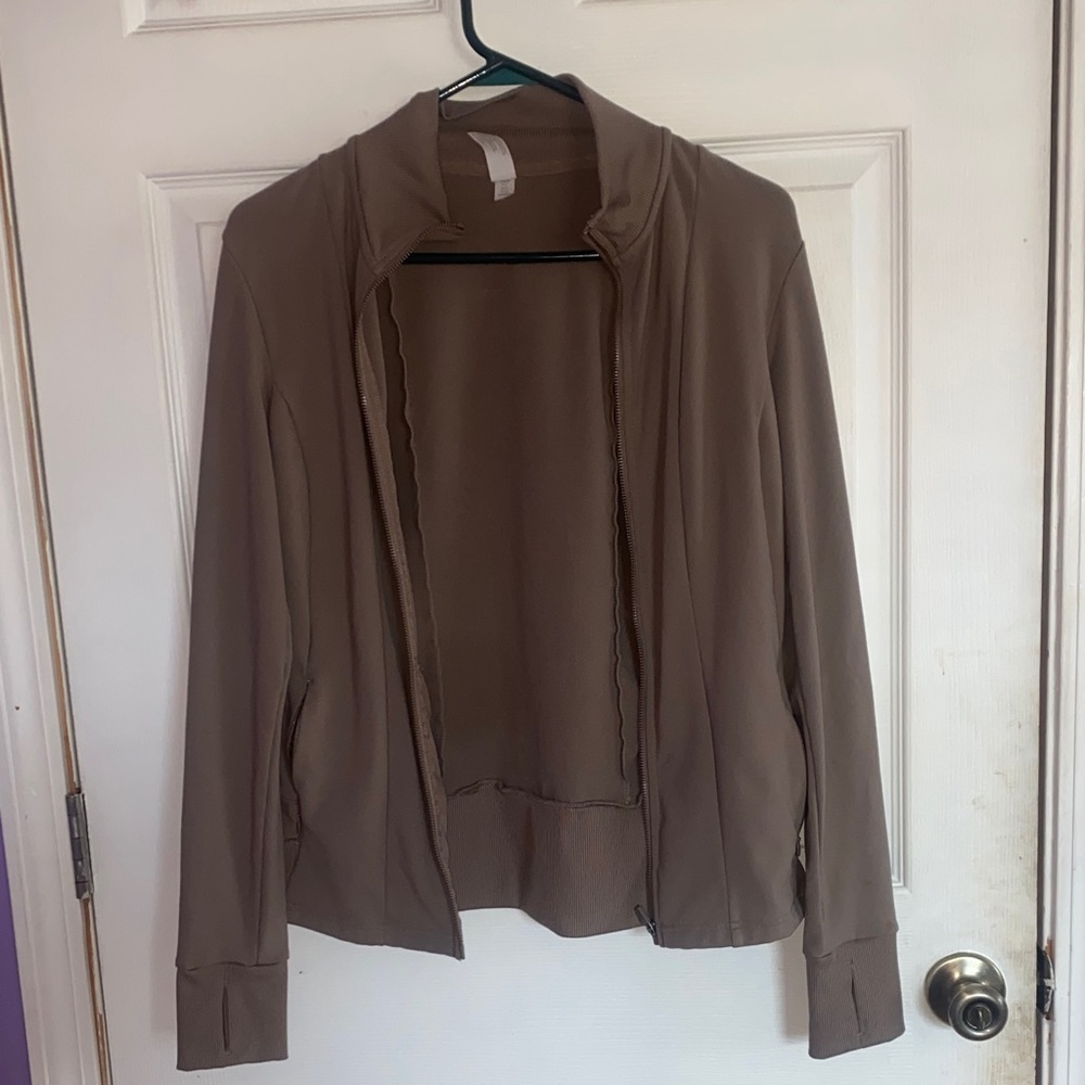 Yogalicious Women's Tan Bomber Jacket